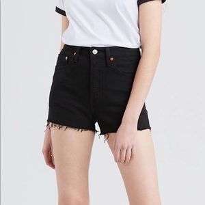 Levi’s wedgie 501 shorts high rise cut-off black